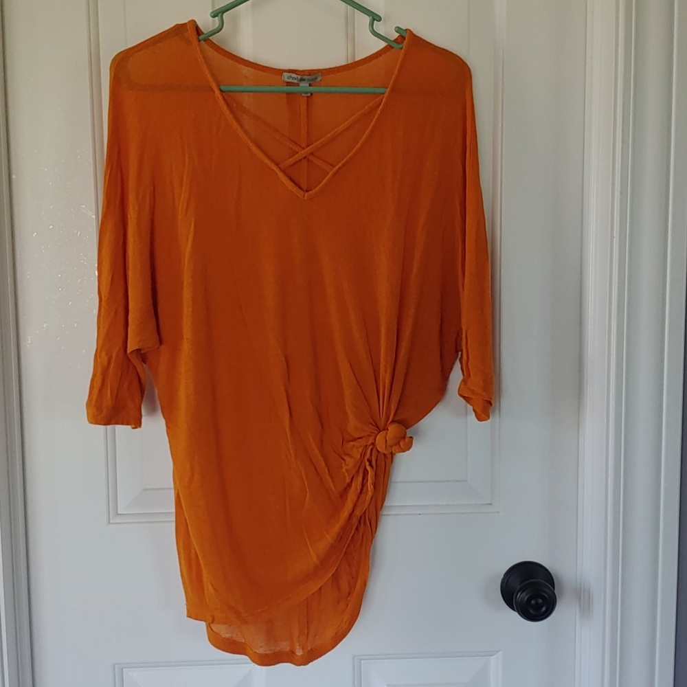 Criss cross neckline top